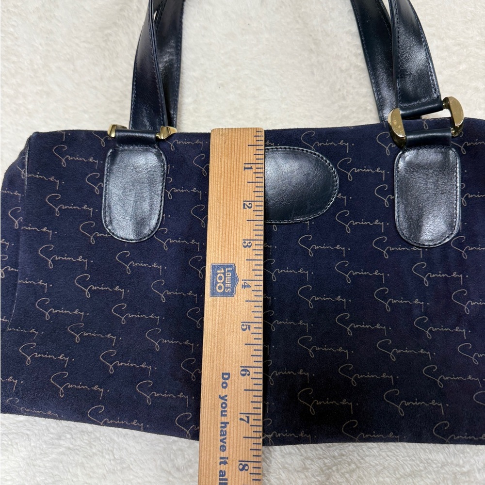 SAC GIVENCHY BLUE SUEDE BOSTON BAG handbag purse‎ VTG - Picture 9 of 9
